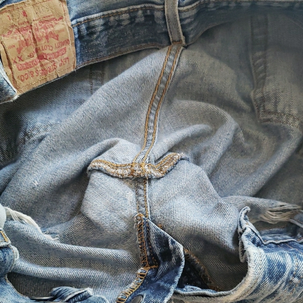 😎🤩Levi's Blue Straight Jeans with Vintage Distressing - Picture 11 of 12